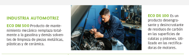 Limpieza y mantenimiento químico para industria automotriz en Colombia